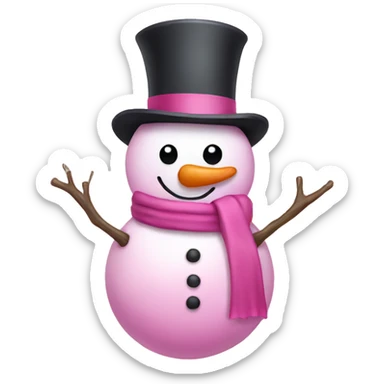 pink snowman sticker