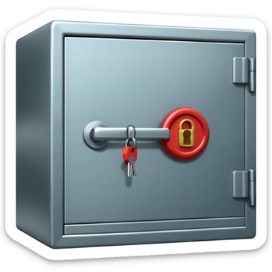 safe deposit box in a bank sticker