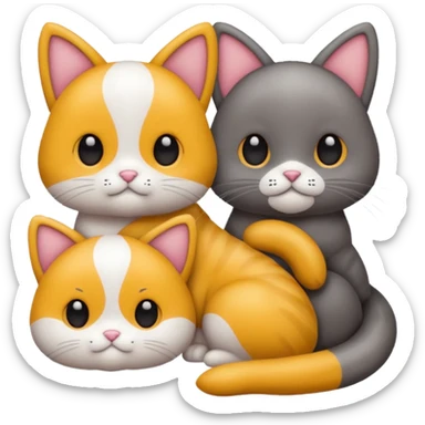 Gatinhos com laço  sticker