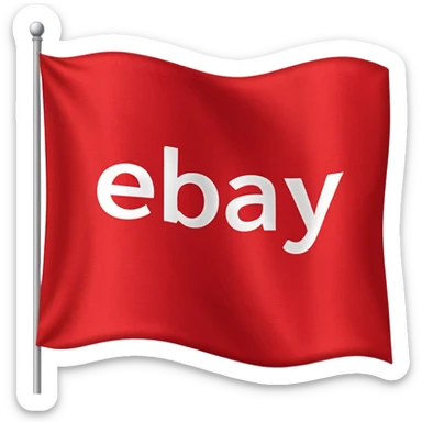 red flagg with ebay words on them sticker
