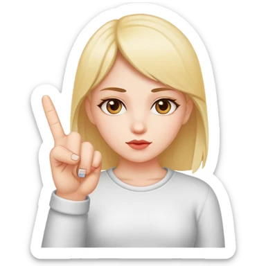 Girl with middle finger up sticker