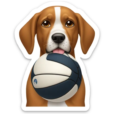 Perro con pelota de básquet  sticker