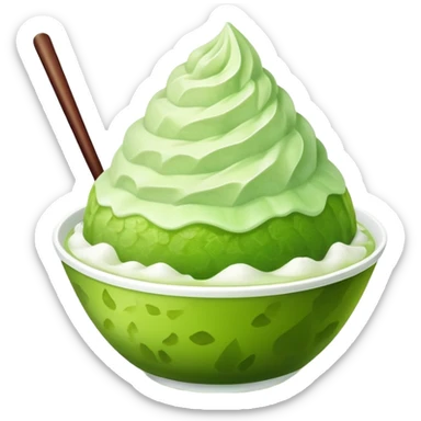 Green tea shaved ice  sticker