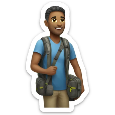 Tourists in mountain  sticker