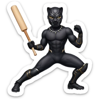 Black Panther in cricket sticker
