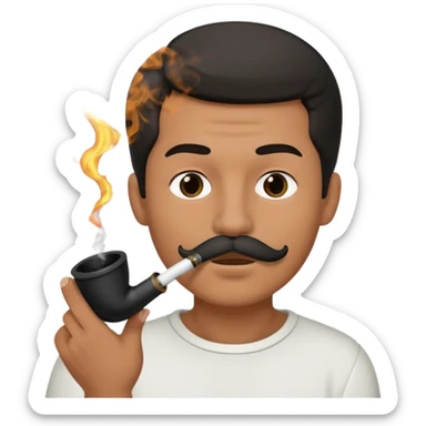 Man smoking from pong , the pong in his mouth (like this pong ⚗️) sticker