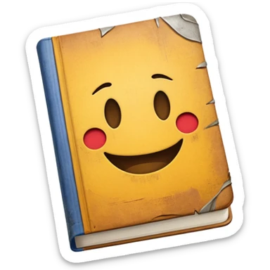 A textbook with the word 'emoji' written on the cover sticker