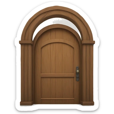 Wood arch door sticker