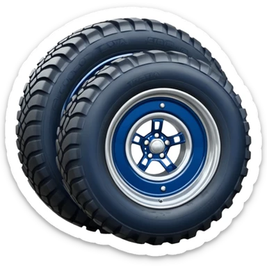 Silver Chrome Tractor tires on glossy dark blue body 2025 Toyota 86 off road rally car  sticker