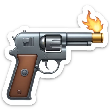 gun firing sticker
