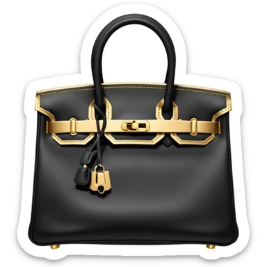 black hermes birkin with gold stitching bag sticker