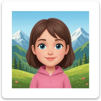 Girl in mountains sticker