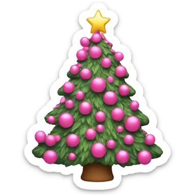 Pink Christmas tree sticker