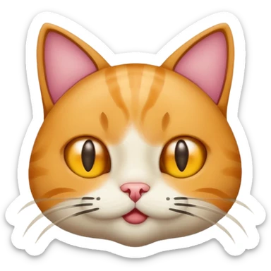 a cat that says huh sticker