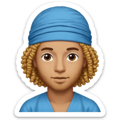 Emoji with Moroccan / Amazingh guy with curly hair, loooking like music artist Central Cee sticker