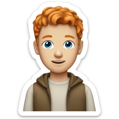 Boy with ginger hair and blue eyes sticker