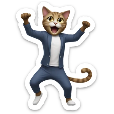 cat hitting the nae nae sticker