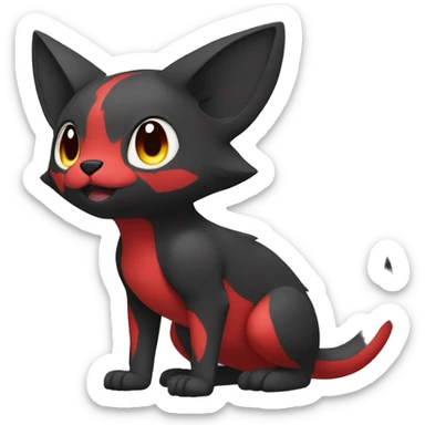 Cute cool black red animal hybrid Fakemon full body sticker