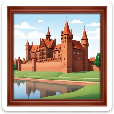 Malbork Castle Landmark Emoji – Featuring the red-brick fortress with its Gothic walls. sticker