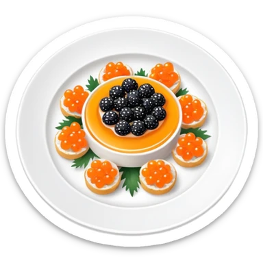Plate of ankimo with uni and caviar  sticker