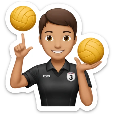 a ref adding a point to a volleyball scorekeeper sticker