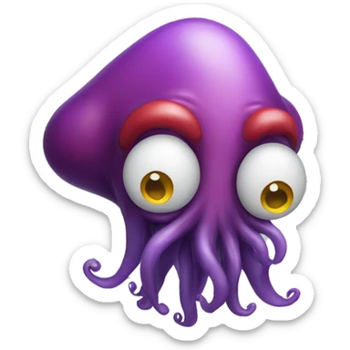 A sad clown squid crying sticker
