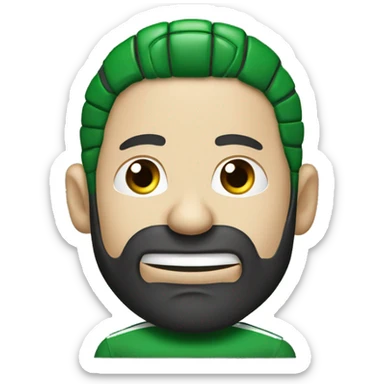 jugador blanco de handball camiseta verde negra  sticker