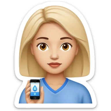 chronic diseases (diabets) woman iOS emoji style sticker