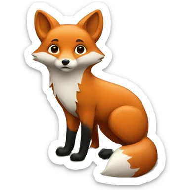 fox in forest sticker
