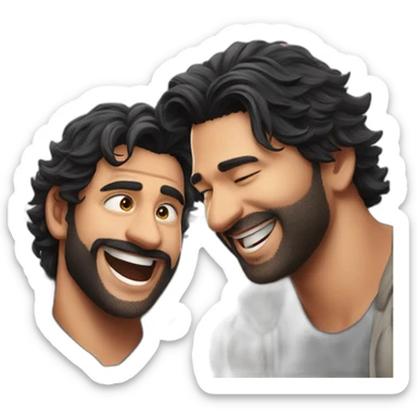 Prabhas and rana laughing together sticker