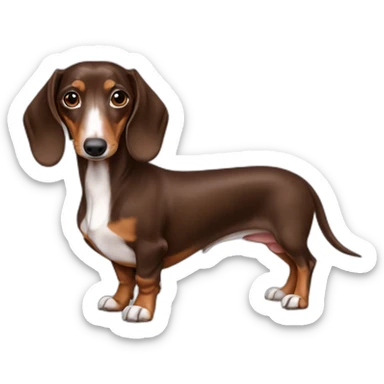 dachshund chocolate pies blancos sticker