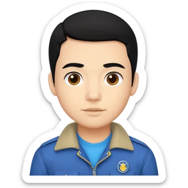 Jay from Kubz Scouts with black hair sticker