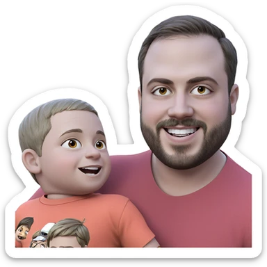 happy boys outdoors together sticker