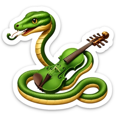 Snake playing playing violin sticker