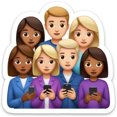 a lot of people on there phones sticker