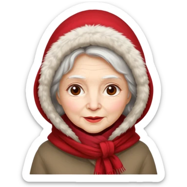 old woman in winter outfit sticker