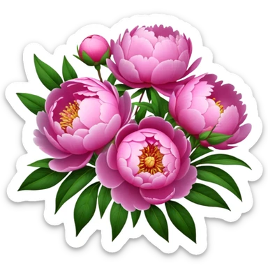 Peonies bouquet sticker
