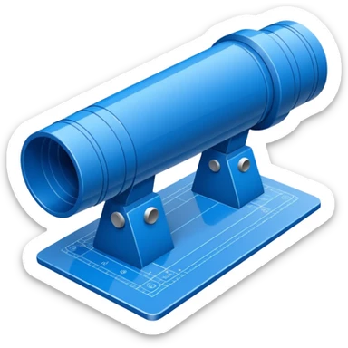 blue construction drawing sticker