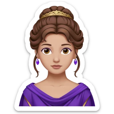 Odysseus' wife Penelope Greek myth brown hair purple cloth half updo sticker