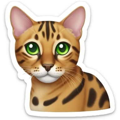 Bengal cat with green eyes sticker