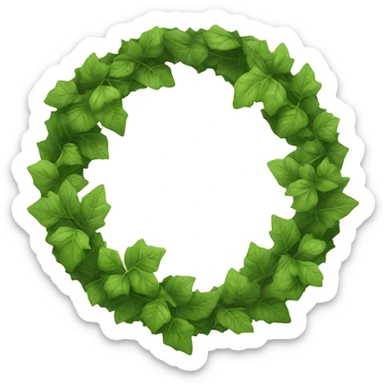 A wreath of ivy leaves twisted in a circle sticker