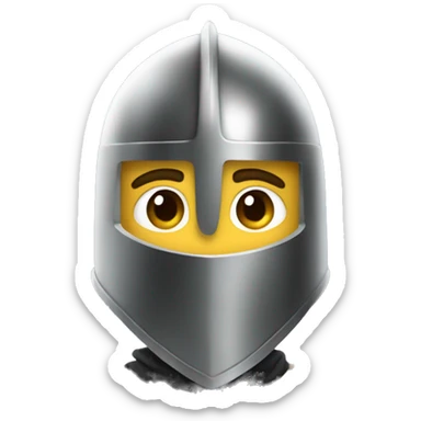 A knight we see only the should et and the head with the helmet on the head sticker