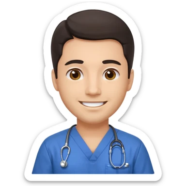 male nurse with dark hair sticker