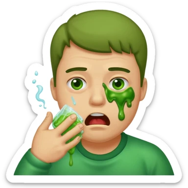 Guy throwing up everywhere  sticker