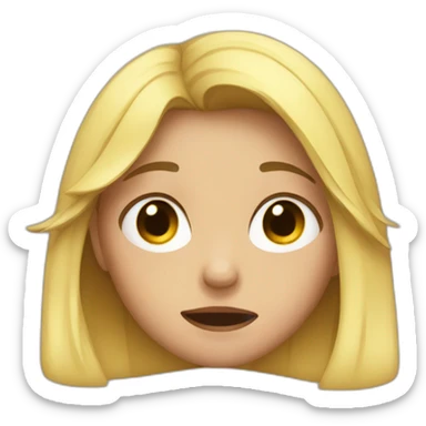 a girl with classes crying sticker