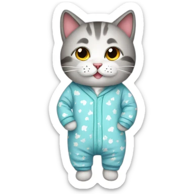 cat with pijama sticker