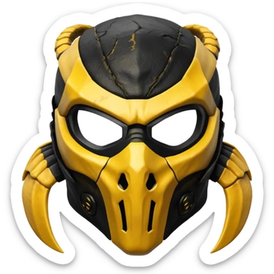 mortal kombat scorpion mask black and yellow sticker