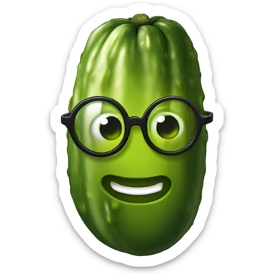 pickle wearing glasses  sticker