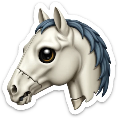Skeleton horse head looking frontwards sticker
