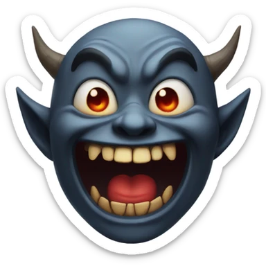 scary demon smiling sticker